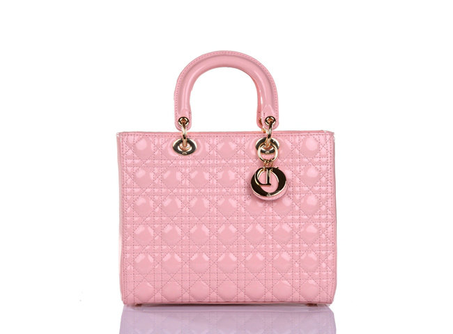 replica jumbo lady dior patent leather bag 6322 pink with gold